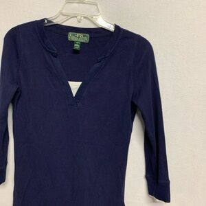 Lauren Ralph Lauren Deep Blue Long Sleeve Top